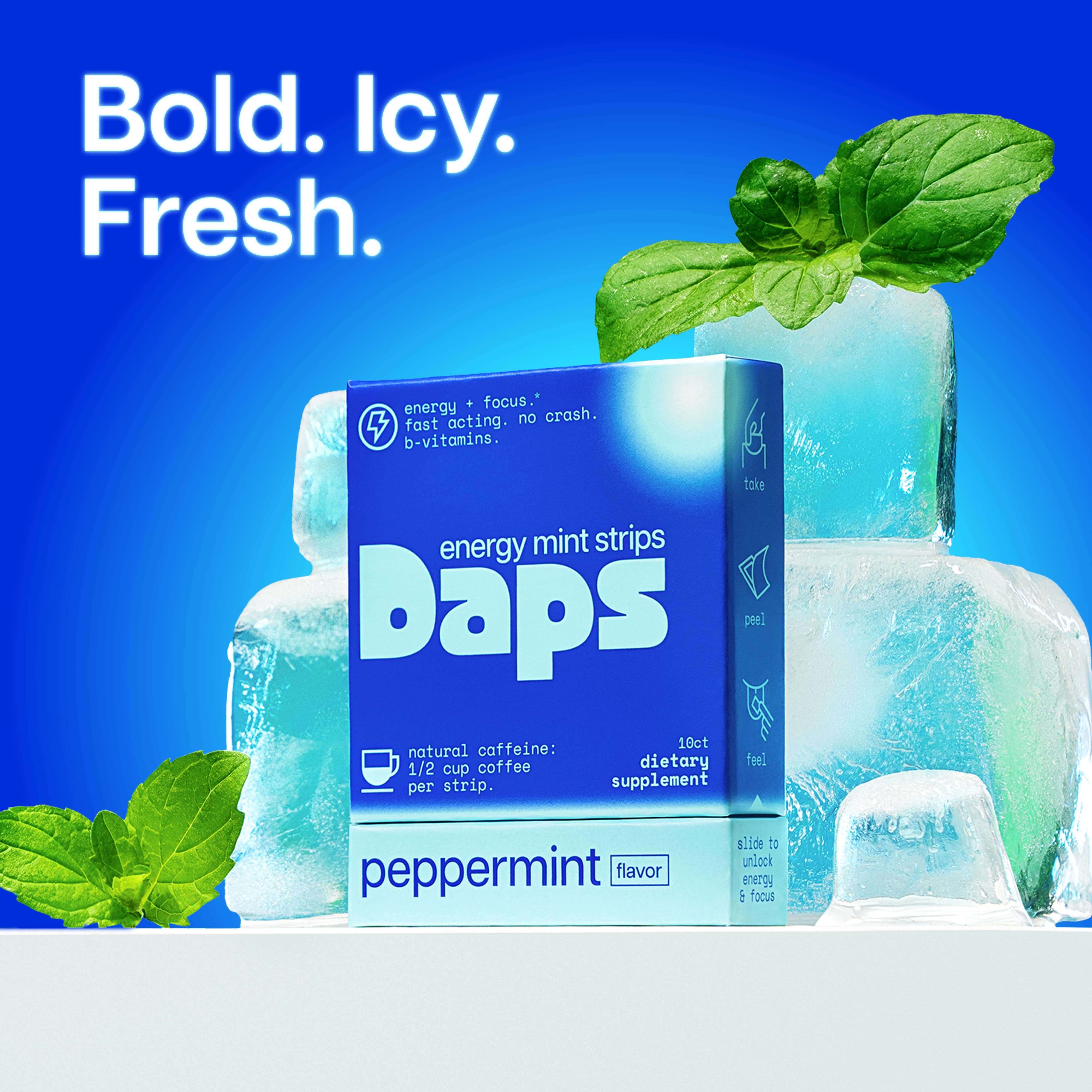 Daps Rapper Daps Energy Mint Strips with 45mg Natural Caffeine